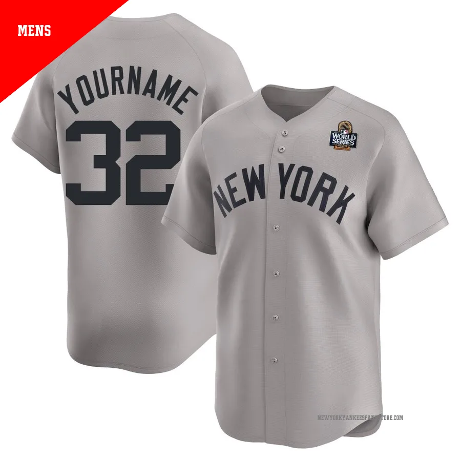 Men's New York Yankees Elston Howard ＃32 Gray Limited Away 2024 World Series Jersey