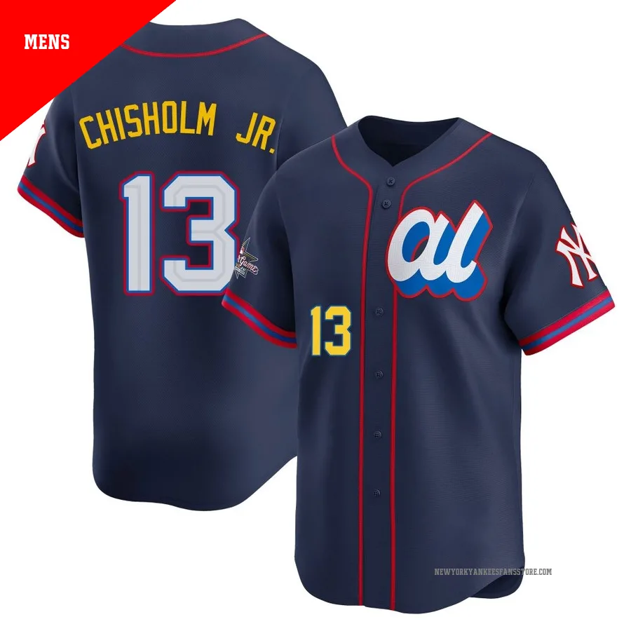 Men's New York Yankees Jazz Chisholm Jr. ＃13 Navy Limited American League 2025 All-Star Edition Jersey