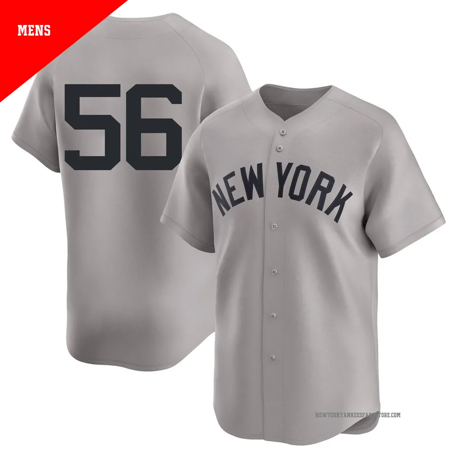 Men's New York Yankees John Schreiber ＃56 Gray Limited Away 2nd Jersey