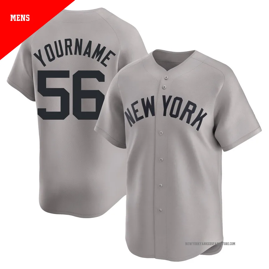 Men's New York Yankees John Schreiber ＃56 Gray Limited Away Jersey