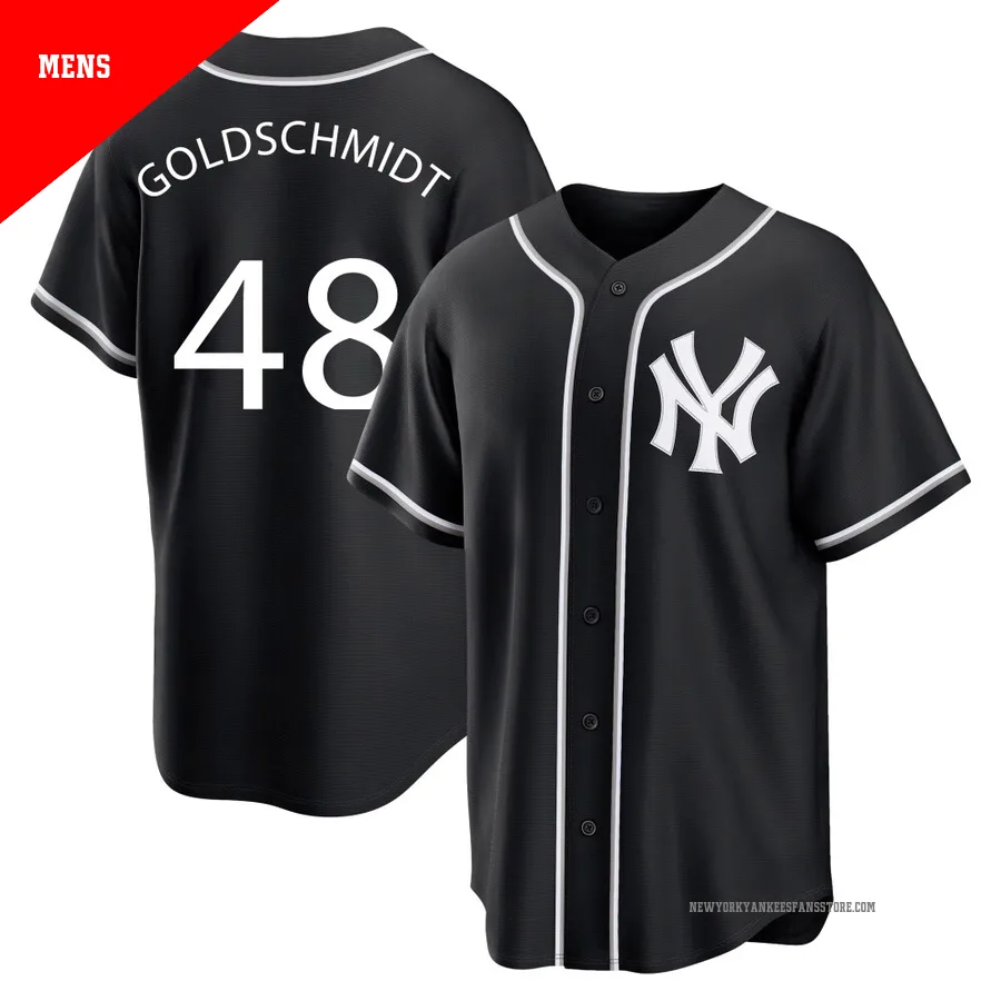 Men's New York Yankees Paul Goldschmidt ＃48 Black Replica Fashion Out Jersey