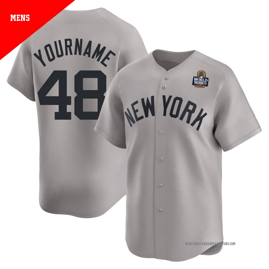 Men's New York Yankees Paul Goldschmidt ＃48 Gray Limited Away 2024 World Series Jersey