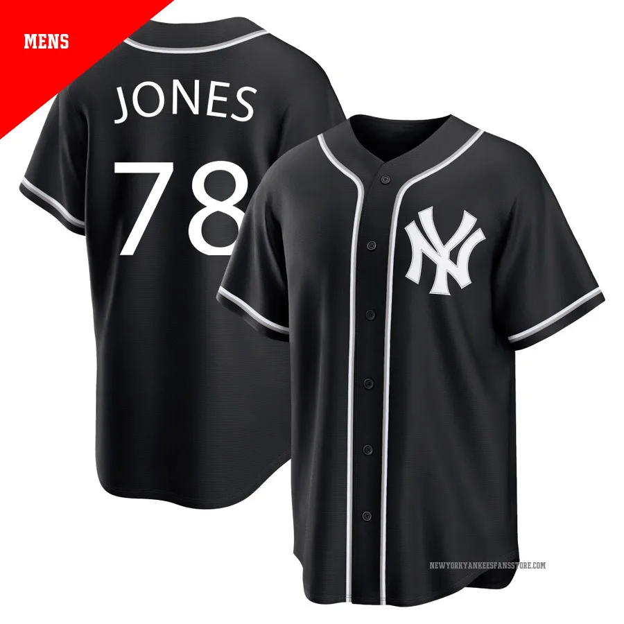 Men's New York Yankees Spencer Jones ＃78 Black Replica Fashion Out Jersey