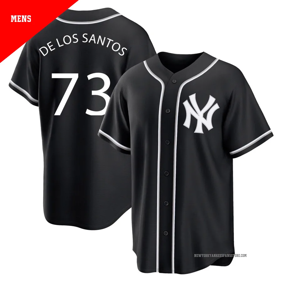 Men's New York Yankees Yerry De Los Santos ＃73 Black Replica Yerry De los Santos Fashion Out Jersey