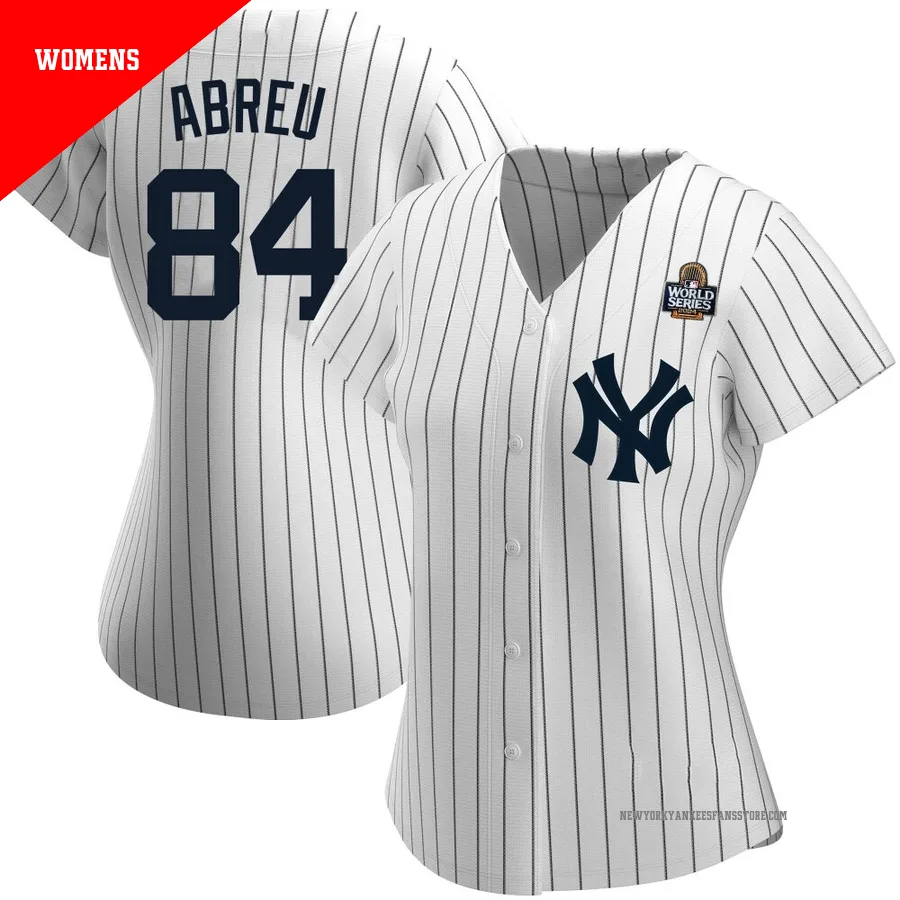 Women's New York Yankees Albert Abreu ＃84 White Replica Home Name 2024 World Series Jersey
