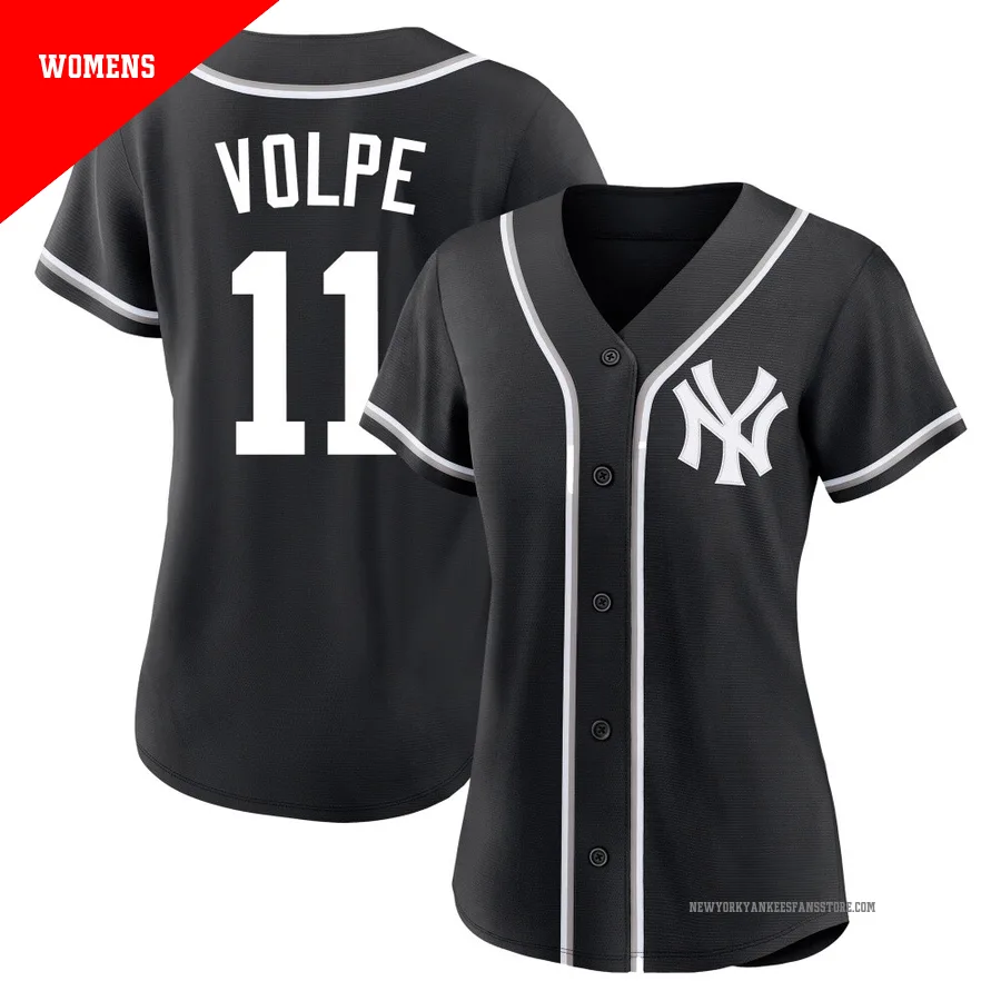 Women's New York Yankees Anthony Volpe ＃11 Black Replica Fashion Out Jersey