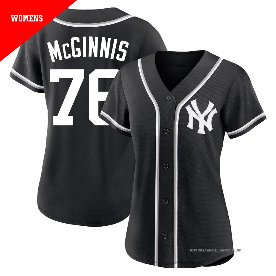 Women's New York Yankees Connor McGinnis ＃76 Black Replica Fashion Out Jersey
