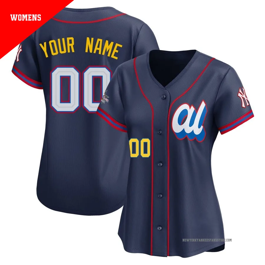 Women's New York Yankees Custom ＃00 Navy Limited American League 2025 All-Star Edition Jersey