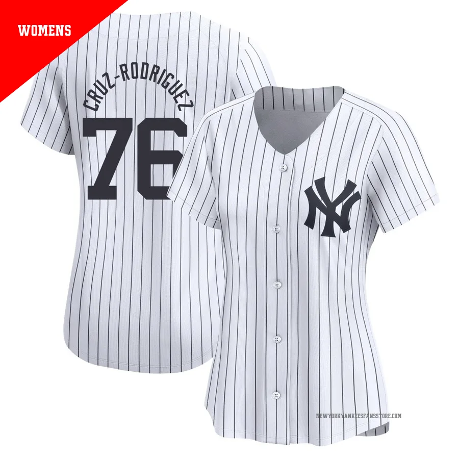 Women's New York Yankees Elmer Cruz-Rodriguez ＃76 White Limited Yankee Home Jersey
