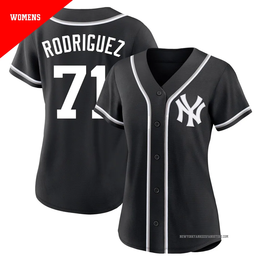 Women's New York Yankees Elmer Rodriguez ＃71 Black Replica Fashion Out Jersey