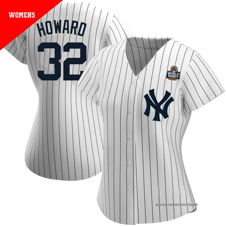 Women's New York Yankees Elston Howard ＃32 White Replica Home Name 2024 World Series Jersey