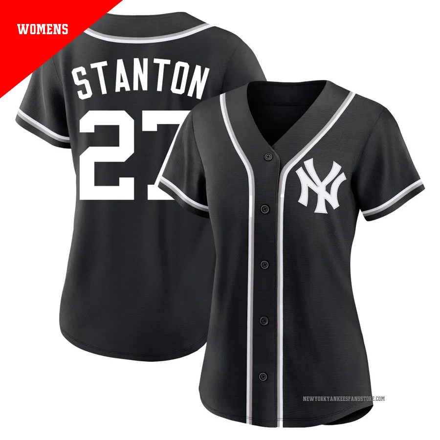Women's New York Yankees Giancarlo Stanton ＃27 Black Replica Fashion Out Jersey