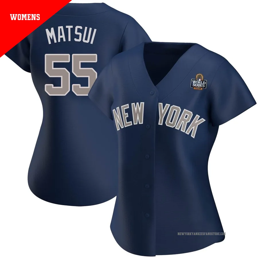 Women's New York Yankees Hideki Matsui ＃55 Navy Replica Alternate 2024 World Series Jersey
