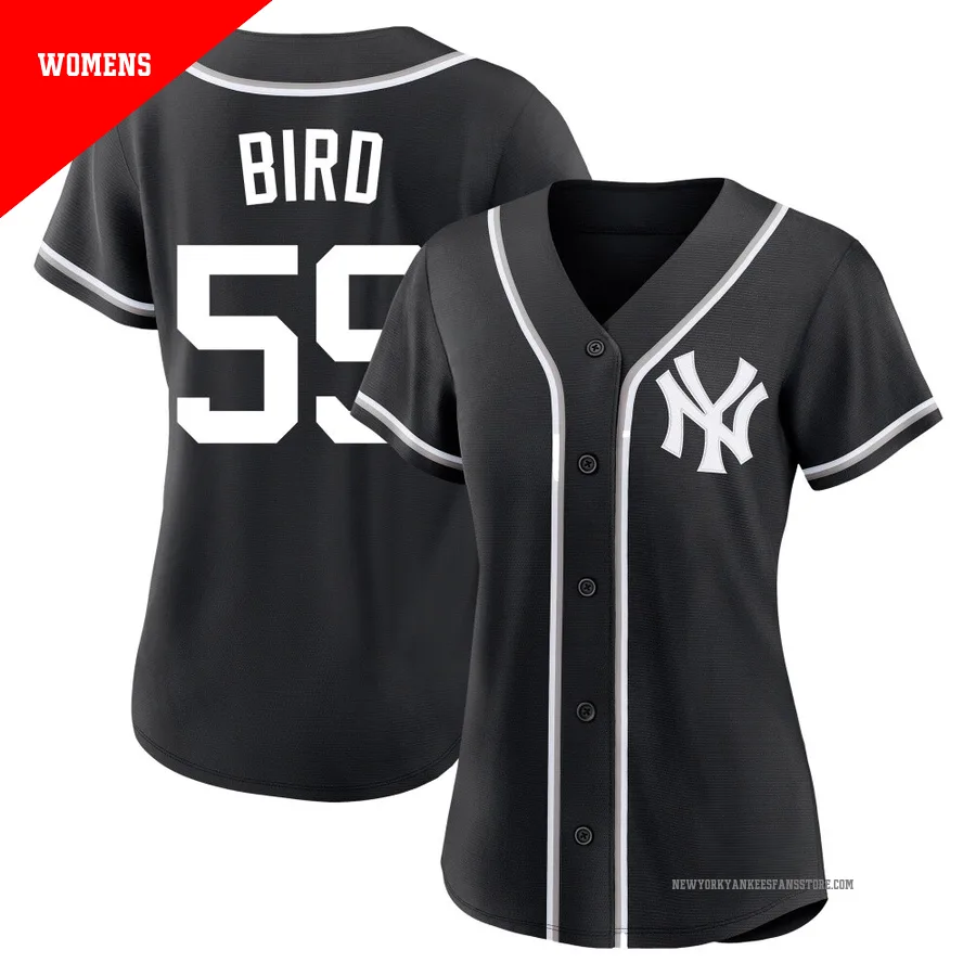 Women's New York Yankees Jake Bird ＃59 Black Replica Fashion Out Jersey