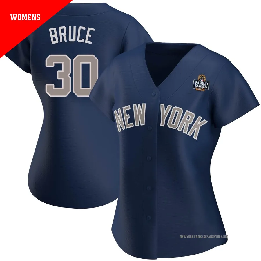 Women's New York Yankees Jay Bruce ＃30 Navy Replica Alternate 2024 World Series Jersey
