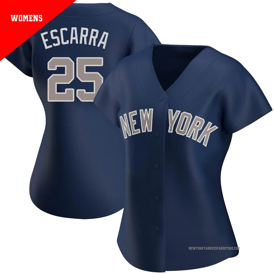 Women's New York Yankees J.C. Escarra ＃25 Navy Authentic Alternate Jersey