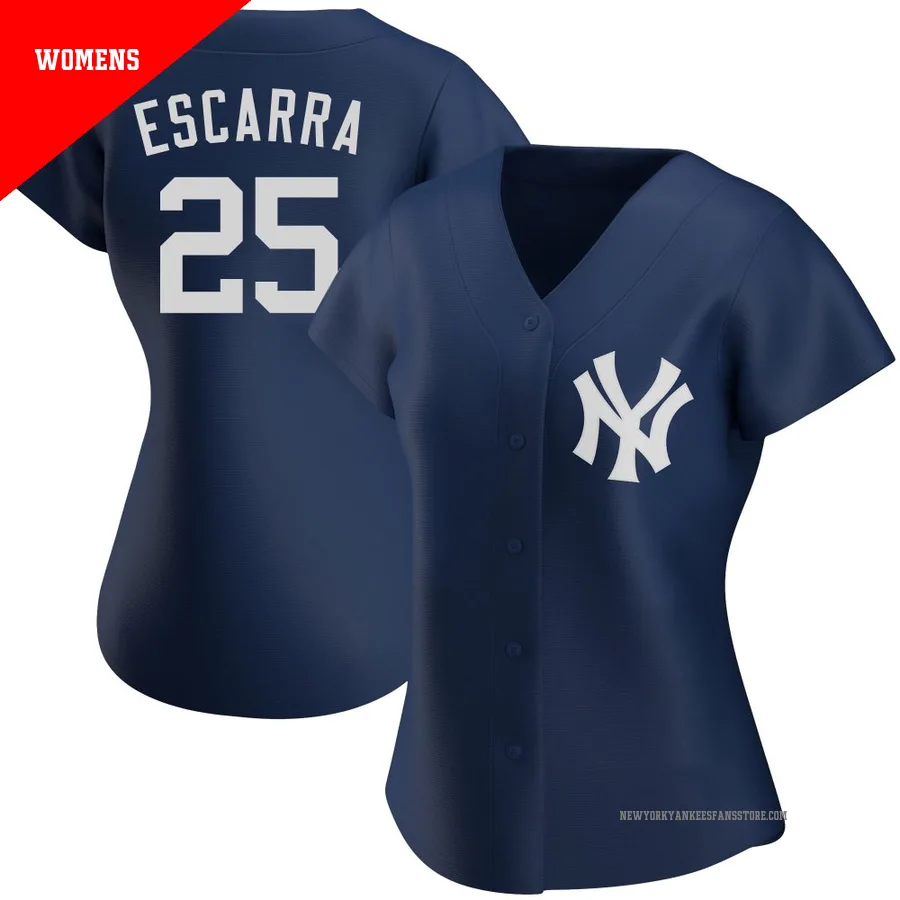 Women's New York Yankees J.C. Escarra ＃25 Navy Authentic Alternate Team Jersey