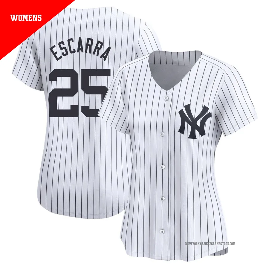 Women's New York Yankees J.C. Escarra ＃25 White Limited Yankee Home Jersey