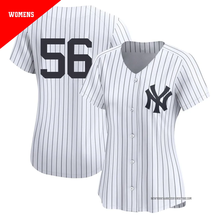 Women's New York Yankees John Schreiber ＃56 White Limited Yankee Home 2nd Jersey