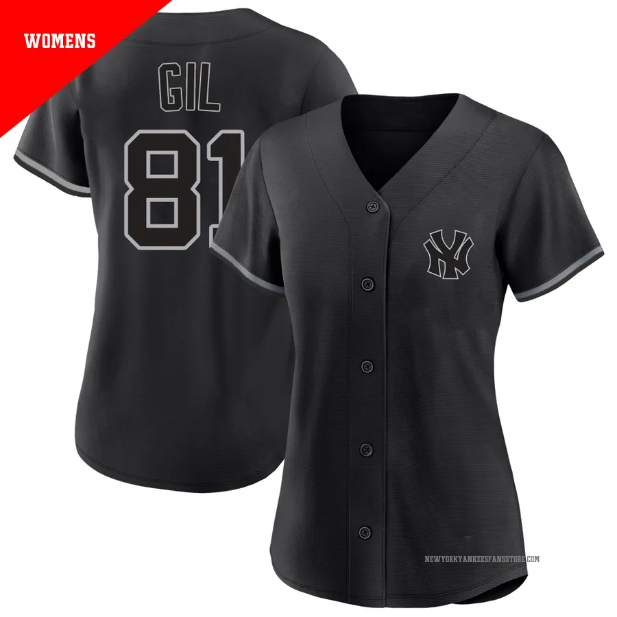 Women's New York Yankees Luis Gil ＃81 Black Replica Fashion Jersey