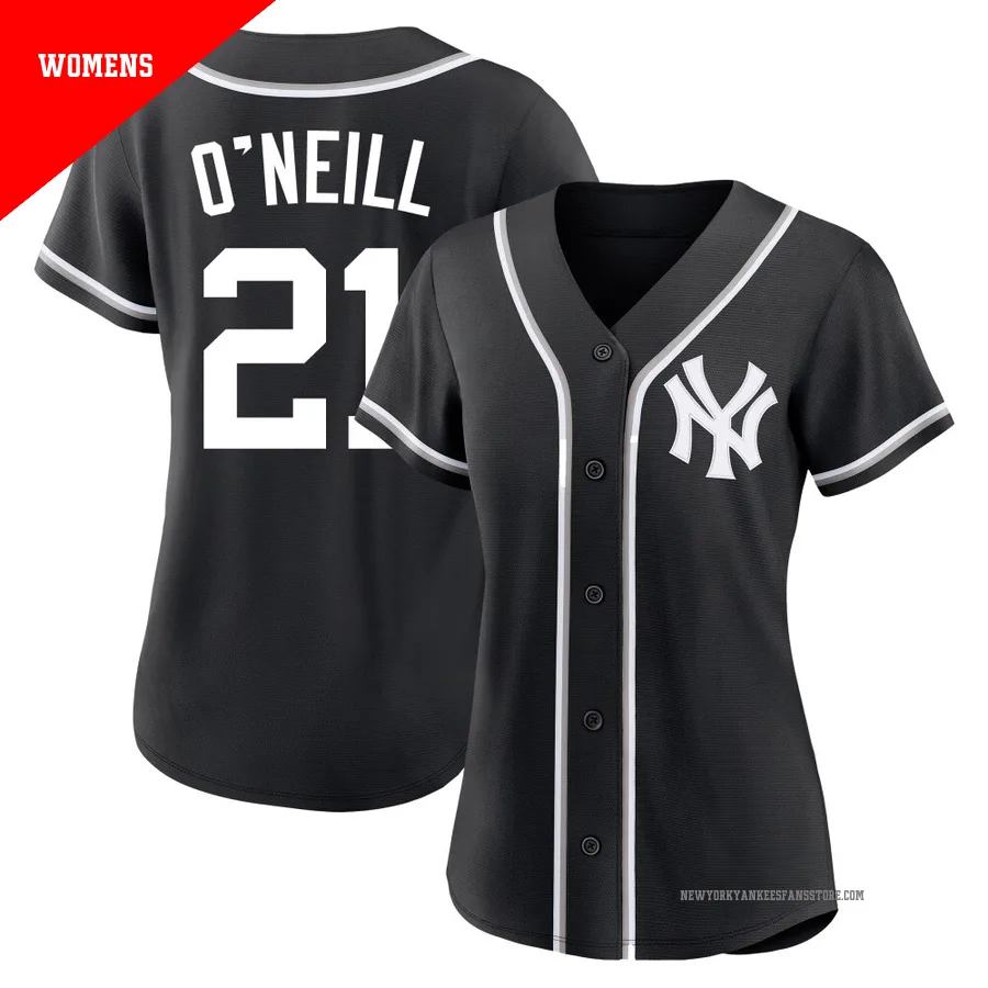 Women's New York Yankees Paul O'Neill ＃21 Black Replica Fashion Out Jersey