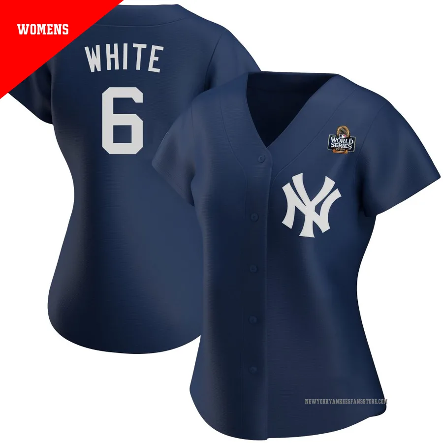Women's New York Yankees Roy White ＃6 Navy Replica Alternate Team 2024 World Series Jersey
