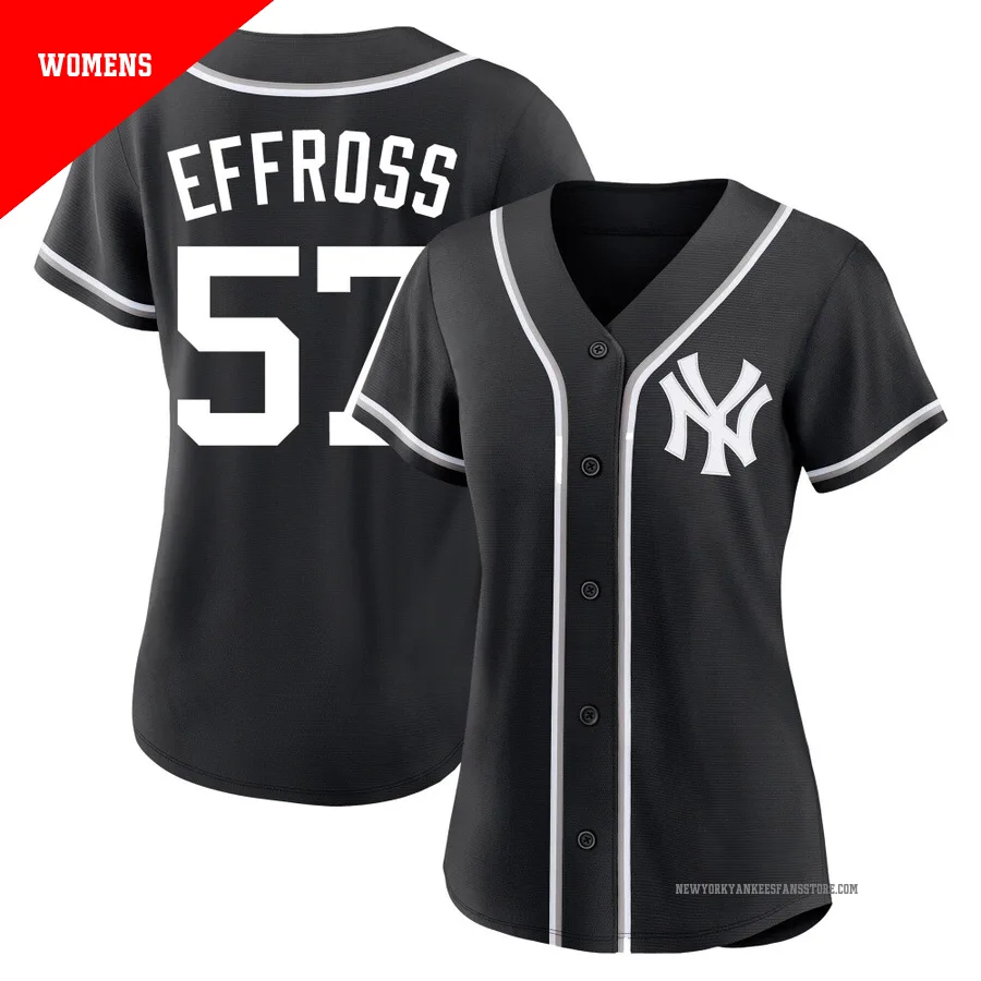 Women's New York Yankees Scott Effross ＃57 Black Replica Fashion Out Jersey