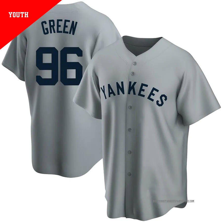 Youth New York Yankees Austin Green ＃96 Gray Replica Road Cooperstown Collection Jersey