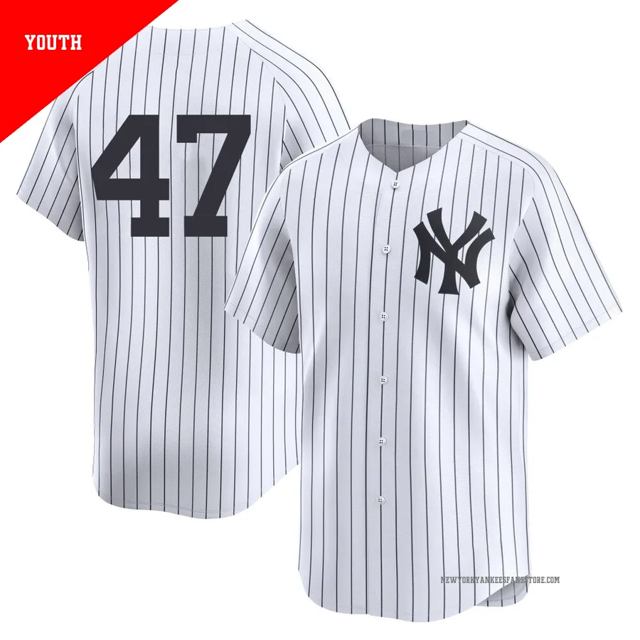 Youth New York Yankees Brent Headrick ＃47 White Limited Yankee Home 2nd Jersey