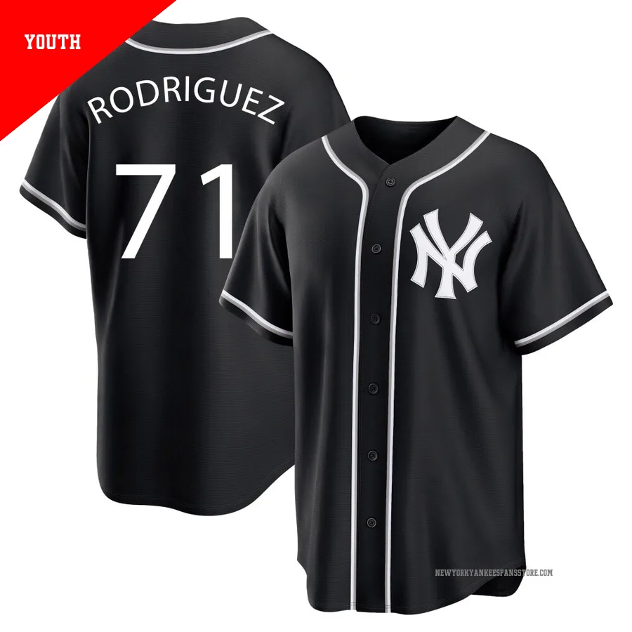 Youth New York Yankees Elmer Rodriguez ＃71 Black Replica Fashion Out Jersey