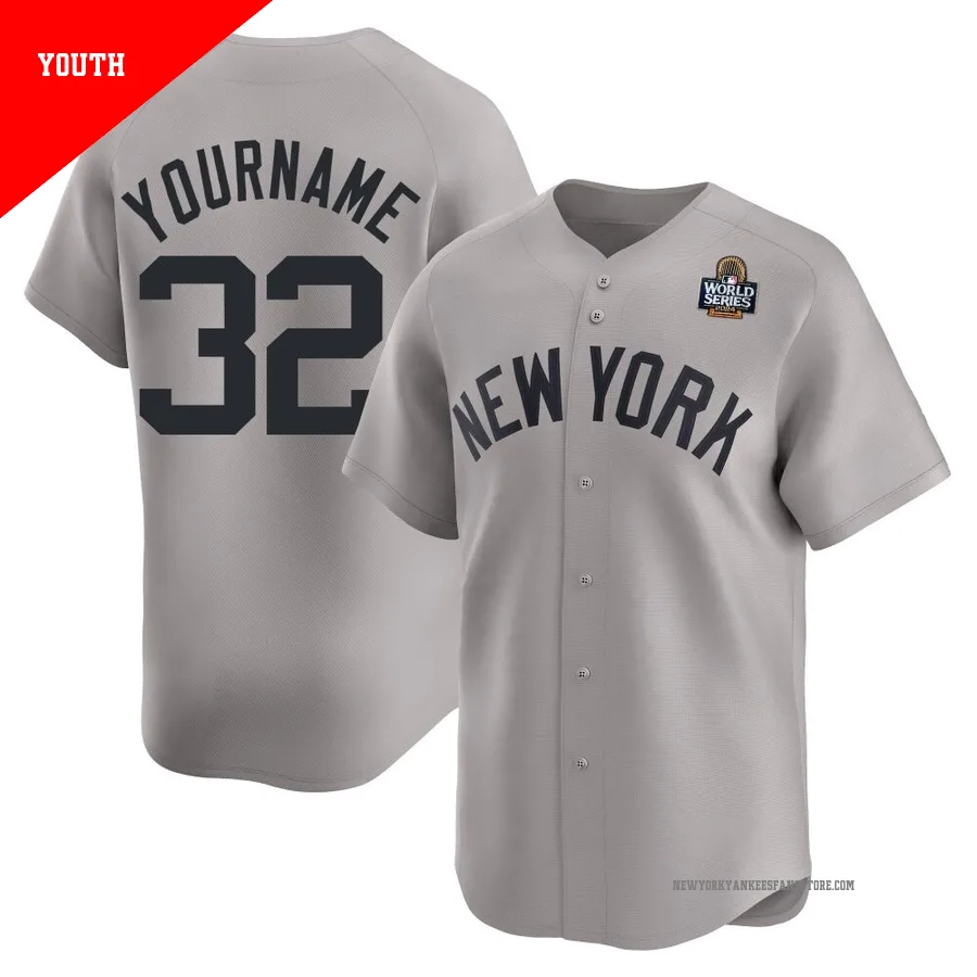 Youth New York Yankees Elston Howard ＃32 Gray Limited Away 2024 World Series Jersey