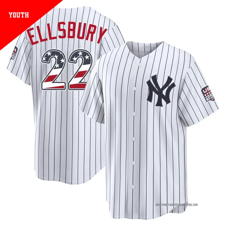 Youth New York Yankees Jacoby Ellsbury ＃22 White Limited USA 250 Fourth Of July Home Stadium Jersey