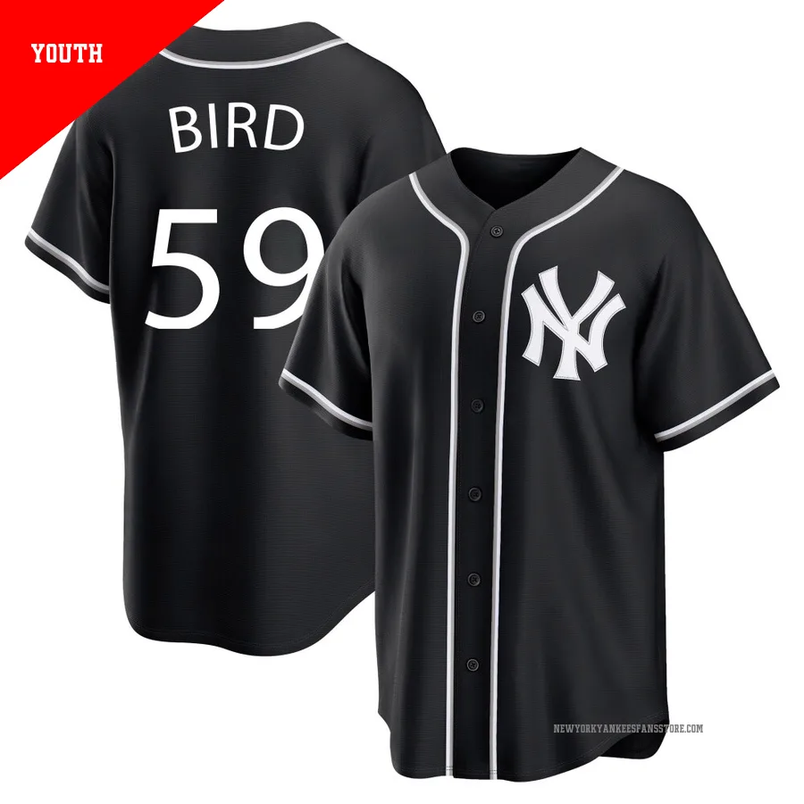 Youth New York Yankees Jake Bird ＃59 Black Replica Fashion Out Jersey