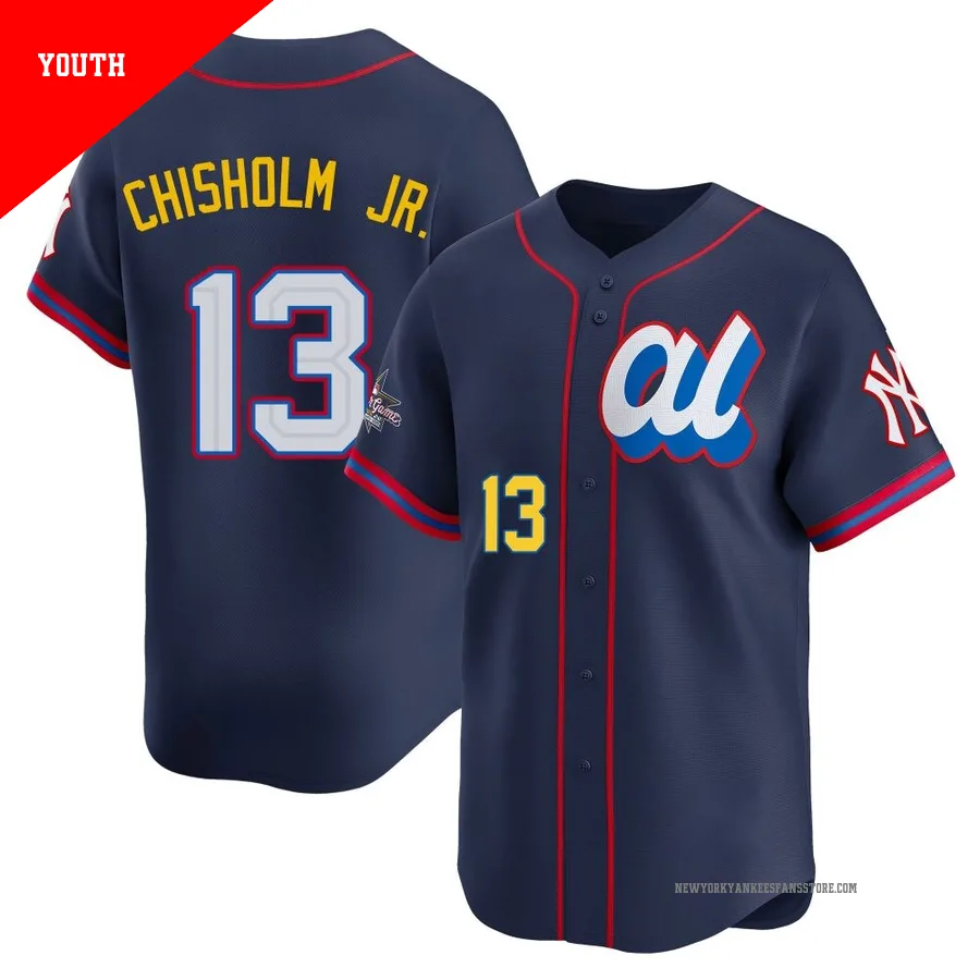 Youth New York Yankees Jazz Chisholm Jr. ＃13 Navy Limited American League 2025 All-Star Edition Jersey