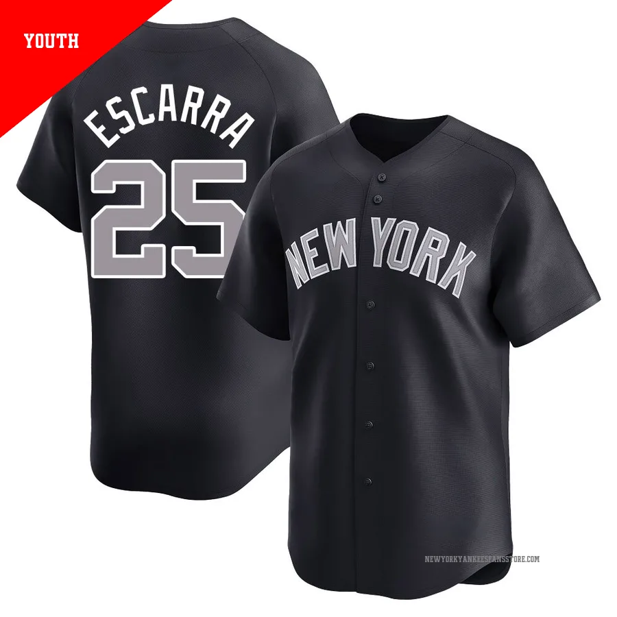 Youth New York Yankees J.C. Escarra ＃25 Navy Limited Alternate Jersey