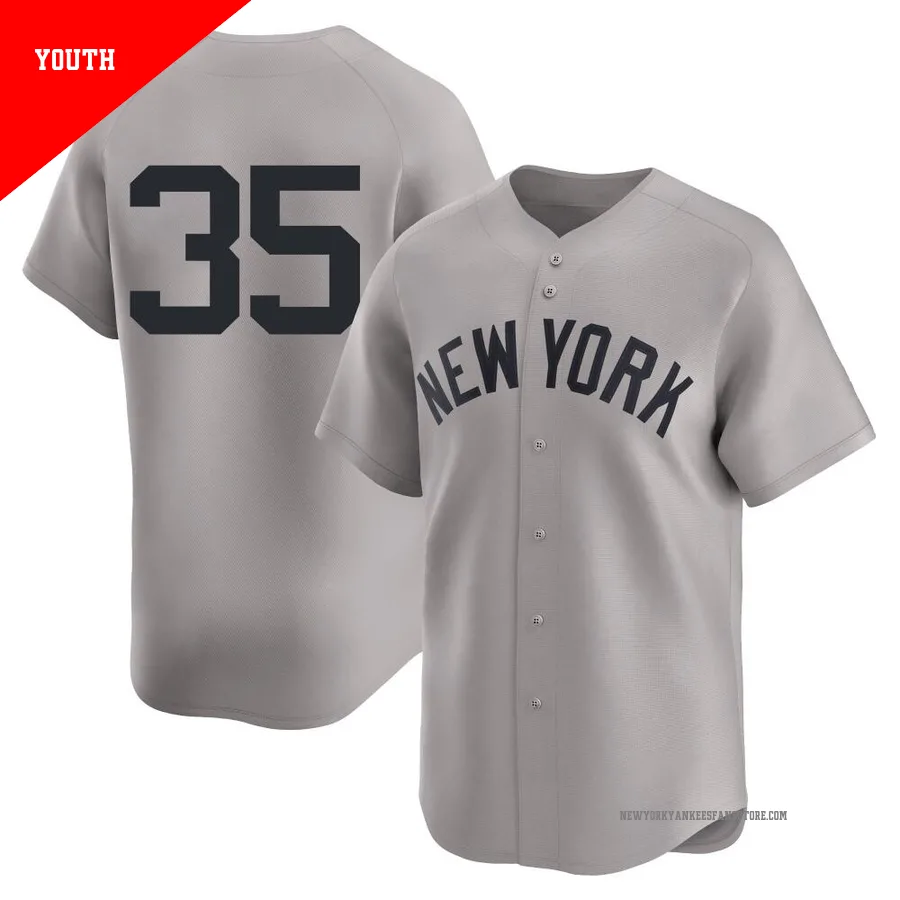 Youth New York Yankees Mike Mussina ＃35 Gray Limited Away 2nd Jersey