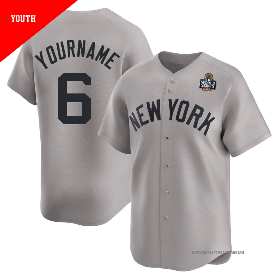 Youth New York Yankees Roy White ＃6 Gray Limited Away 2024 World Series Jersey