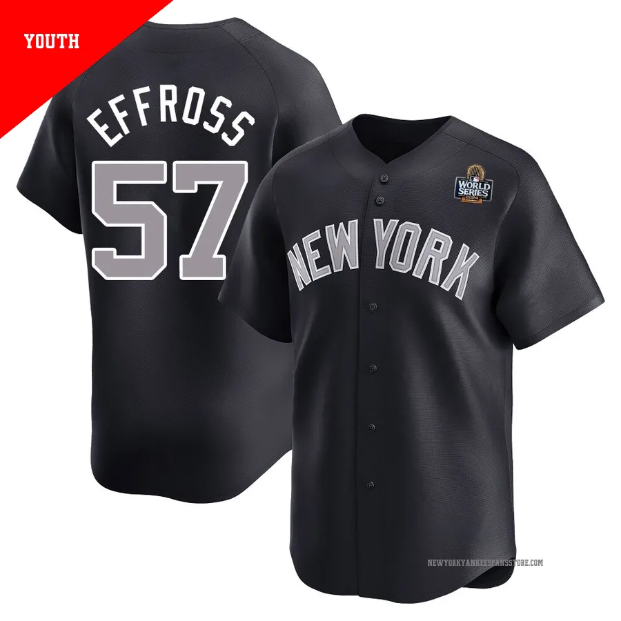 Youth New York Yankees Scott Effross ＃57 Navy Limited Alternate 2024 World Series Jersey